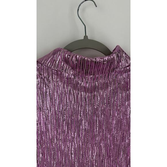 Buddy Love Veronica Textured Shorts Outfit Set Pink Metallic Womens Small New - Picture 8 of 14